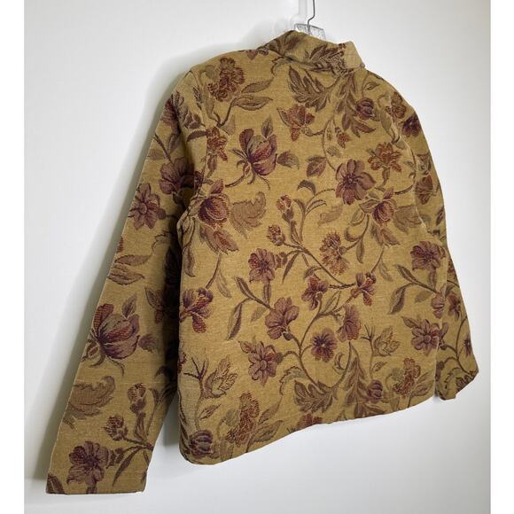 Vintage Robyne Faure Floral Tapestry Jacket 90s Boho fall brown Medium - Picture 10 of 14